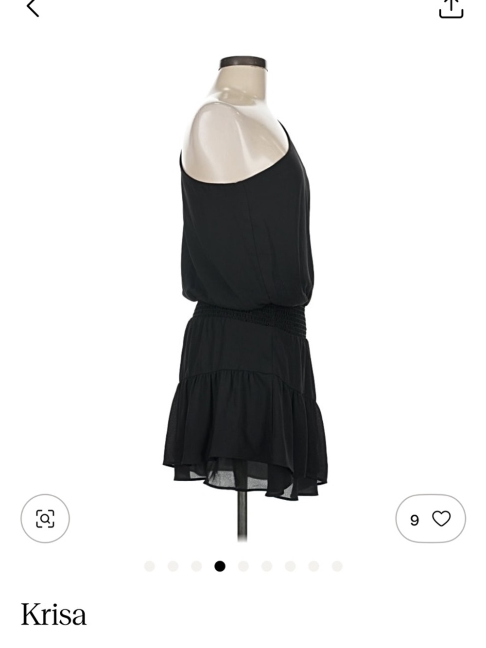 Krisa One-Shoulder Black Tiered Mini Dress - Picture 4 of 5
